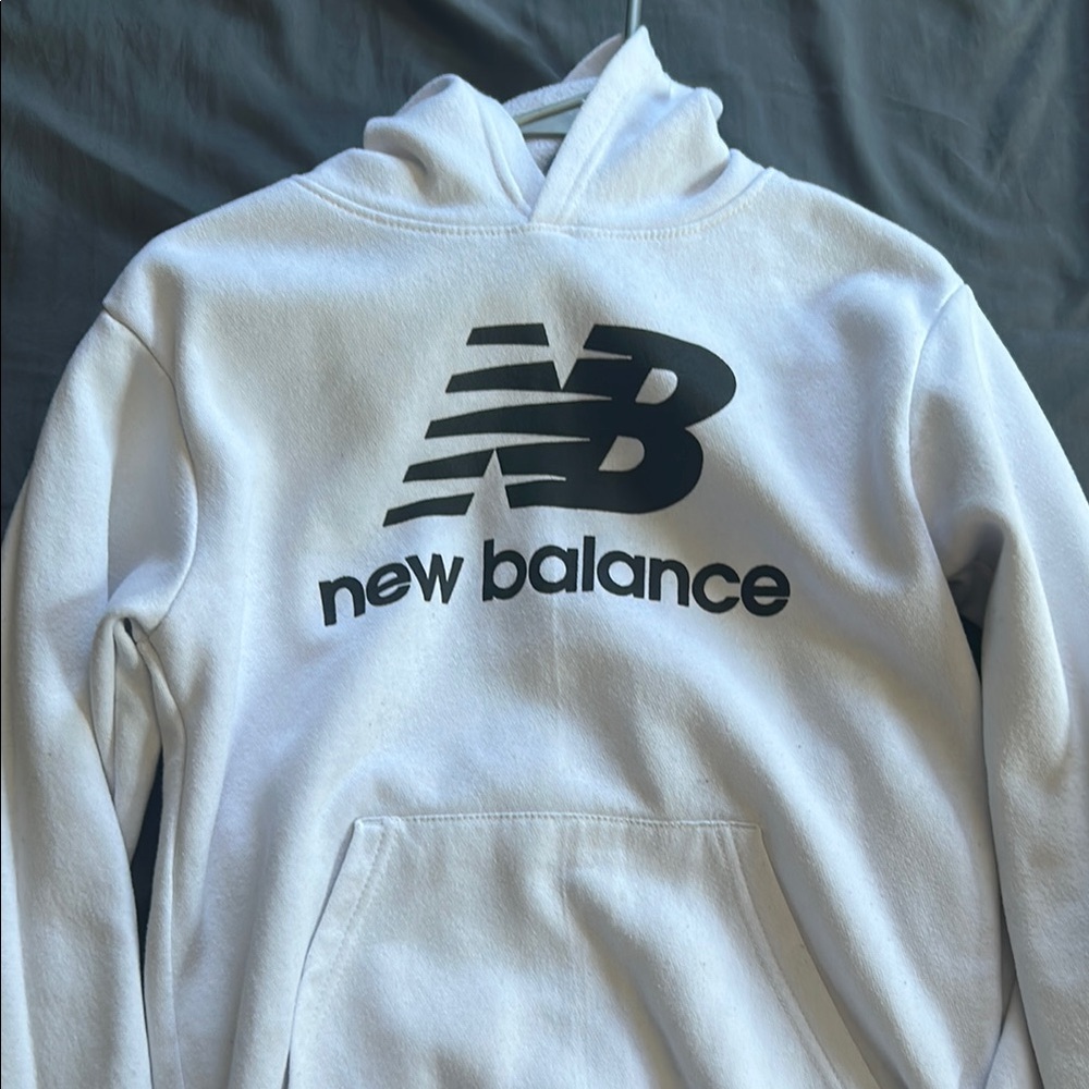 New Balance White Hoodie Sweater